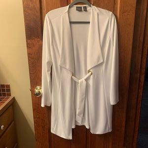 CHICO Travelers NEW NEVER WORN long Dressy jacket, Alabaster or Cream. BEAUTIFUL